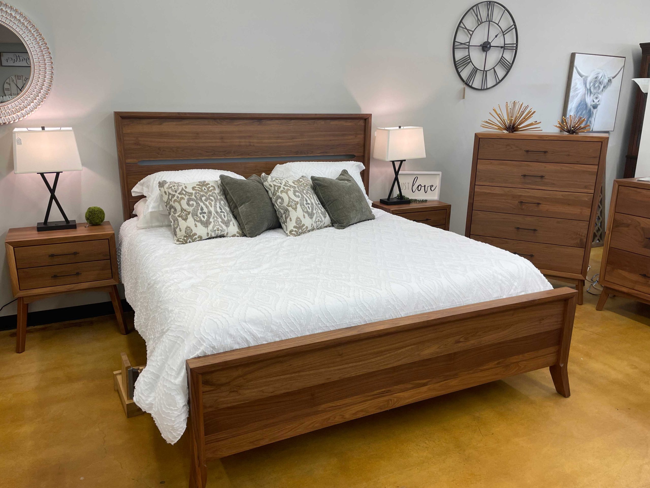 bedroom with wooden furnitures